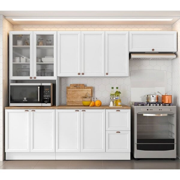 Cozinha Completa 10 Portas 2 Gavetas com Nicho para Forno – Branco