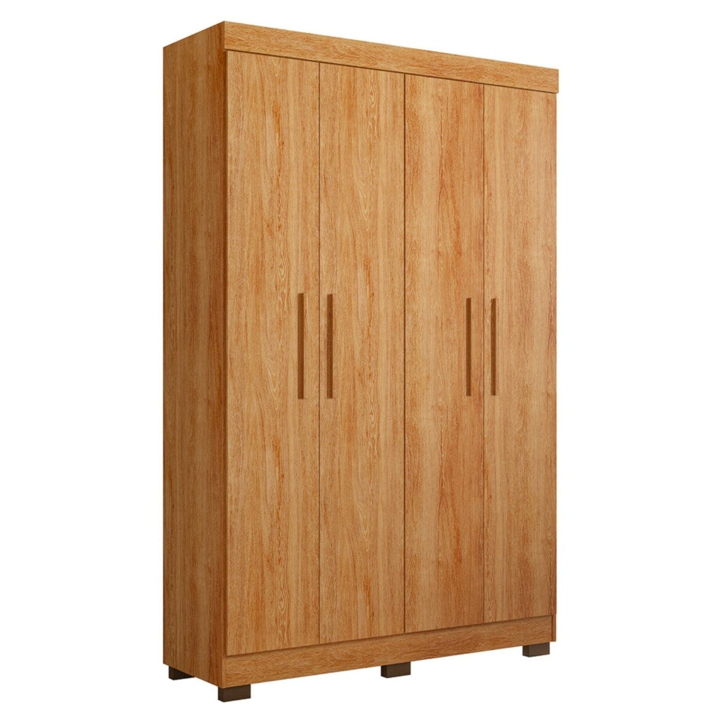 Guarda-Roupa Solteiro 4 Portas 3 Gavetas MDF Marrom Flórida