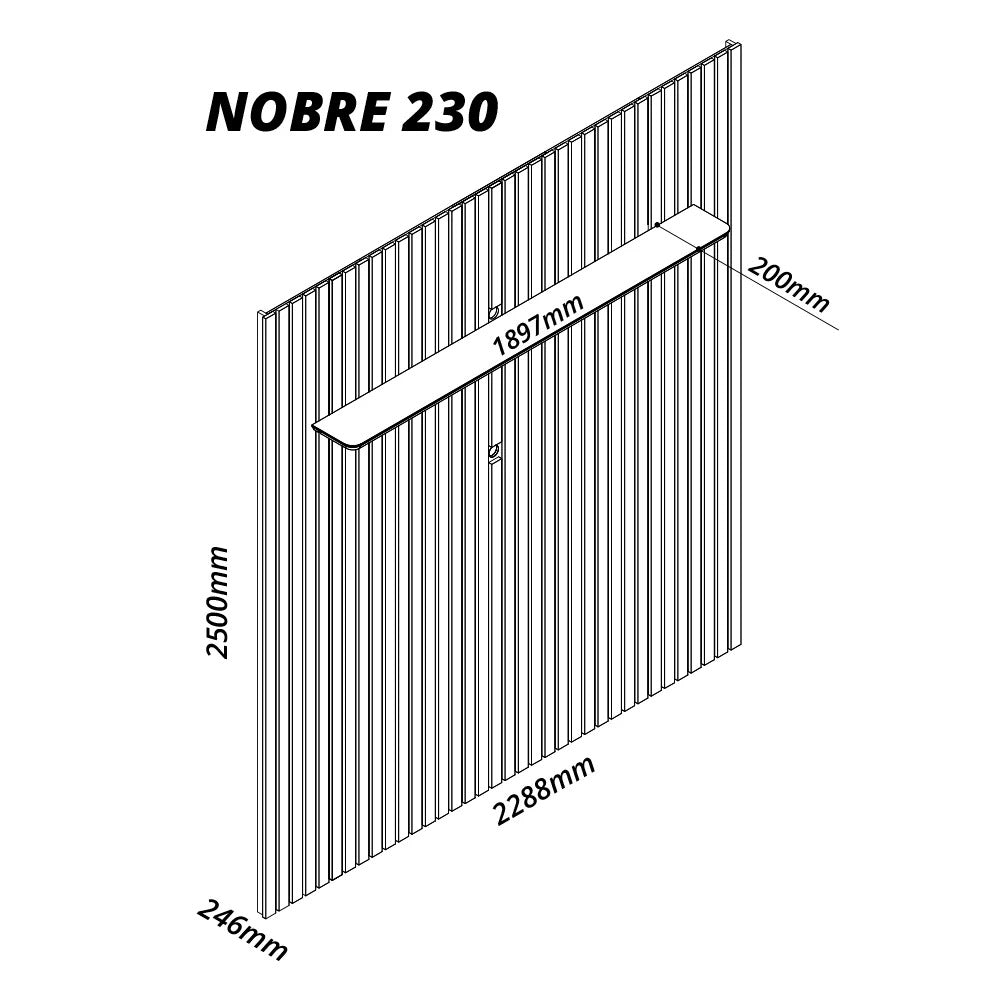 Painel Ripado com LED para TV até 90 Polegadas 230cm 100% MDF