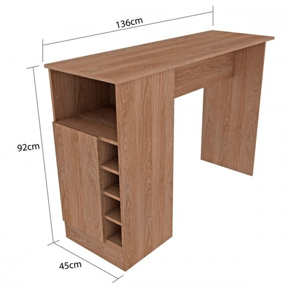 Balcão de Cozinha com Porta e Adega – Cor Manchester – 136cm