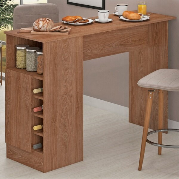 Balcão de Cozinha com Porta e Adega – Cor Manchester – 136cm