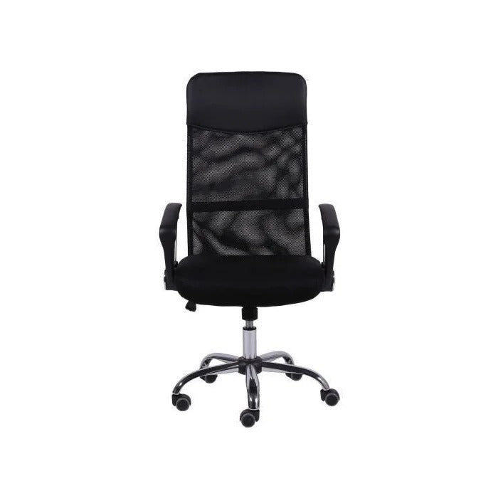 Cadeira Presidente OR-3307 com Relax Tela Mesh e Base Cromada Preta