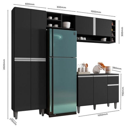 Cozinha Modulada Completa 5 Peças Vanessa – Preto