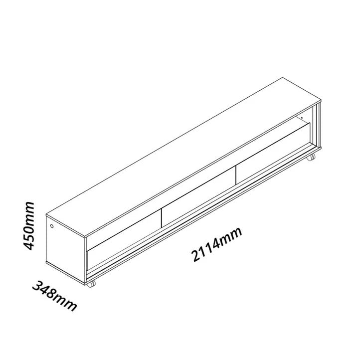 Rack Requinte 211cm com LED e Rodízios para TV até 85" Naturale/Off White