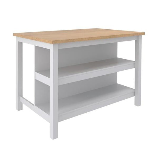 Bancada Gourmet Ilha para Cozinha com Iluminação LED – 120cm – Branco