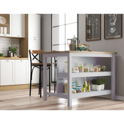 Bancada Gourmet Ilha para Cozinha com Iluminação LED – 120cm – Branco
