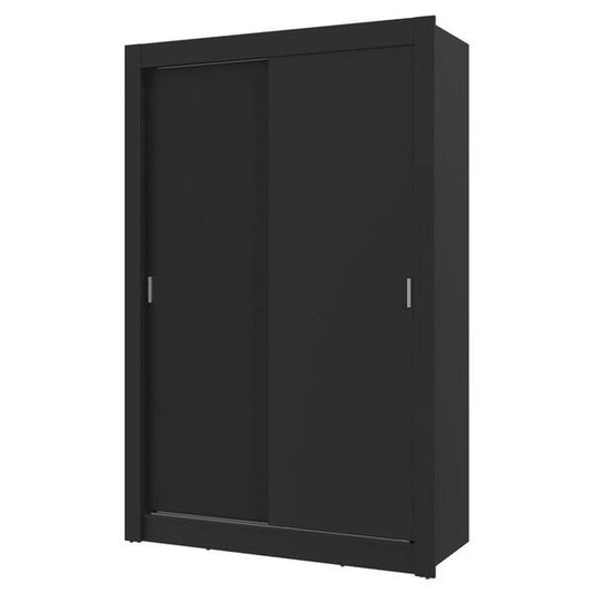 Guarda-Roupa Solteiro 2 Portas de Correr MDP Preto Milano