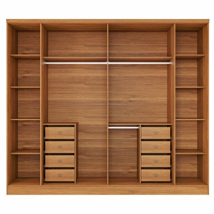 Guarda-Roupa Casal 6 Portas com 8 Gavetas Cinamomo/Off White