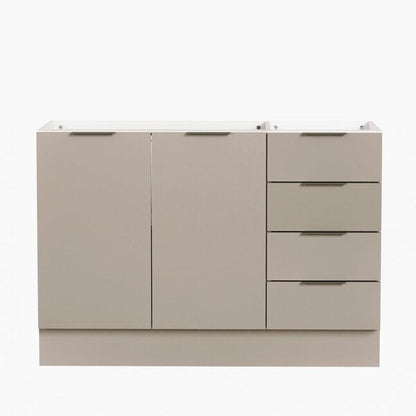 Balcão Pia 120cm sem Tampo com Rodapé 2 Portas e Gavetas Fendi Trama/Branco