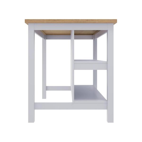 Bancada Gourmet Ilha para Cozinha com Iluminação LED – 120cm – Branco