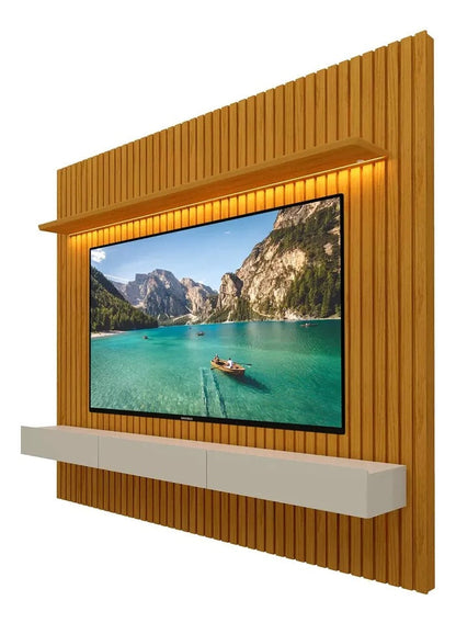 Home Suspenso com LED e 3 Gavetas para TV até 75 Polegadas 228cm MDF