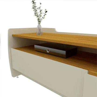 Rack Sublime 220cm com 3 Gavetas e 3 Nichos para TV até 90" Off White/Naturale