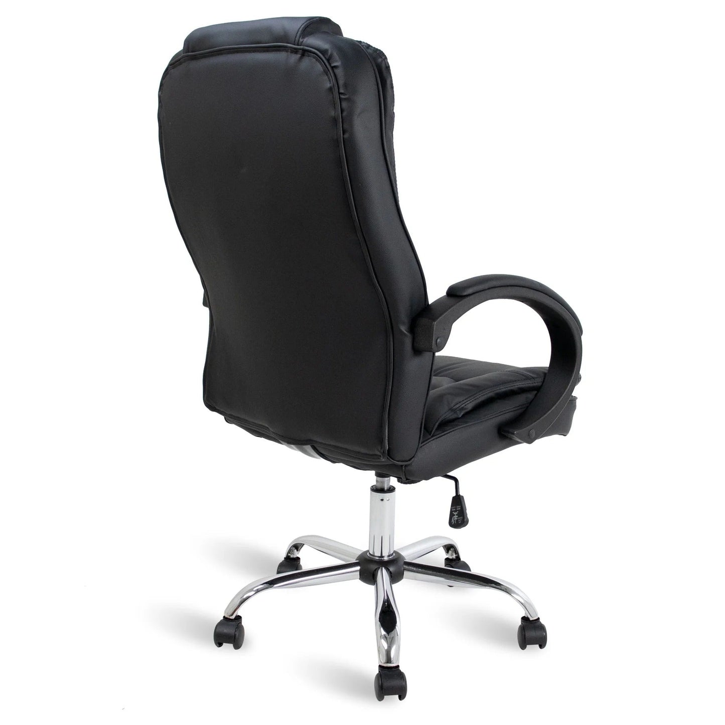 Cadeira Presidente Travel Max Preta com Base Cromada e Regulagem de Altura