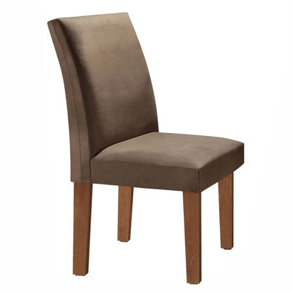 Conjunto Mesa de Jantar 160cm Tampo de Vidro com 6 Cadeiras Estofadas Base em V