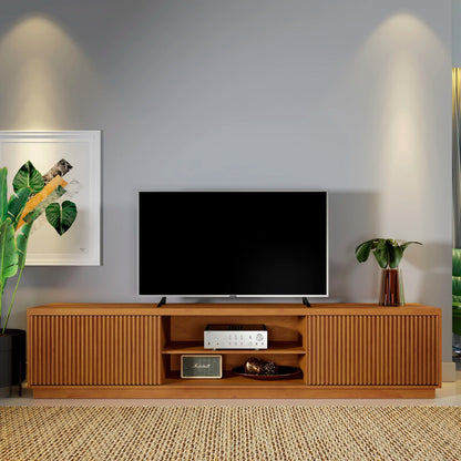 Rack de MDF Ripado 180cm para TV até 75" com 2 Portas Logan