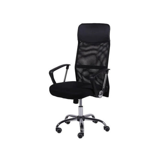 Cadeira Presidente OR-3307 com Relax Tela Mesh e Base Cromada Preta