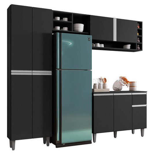 Cozinha Modulada Completa 5 Peças Vanessa – Preto